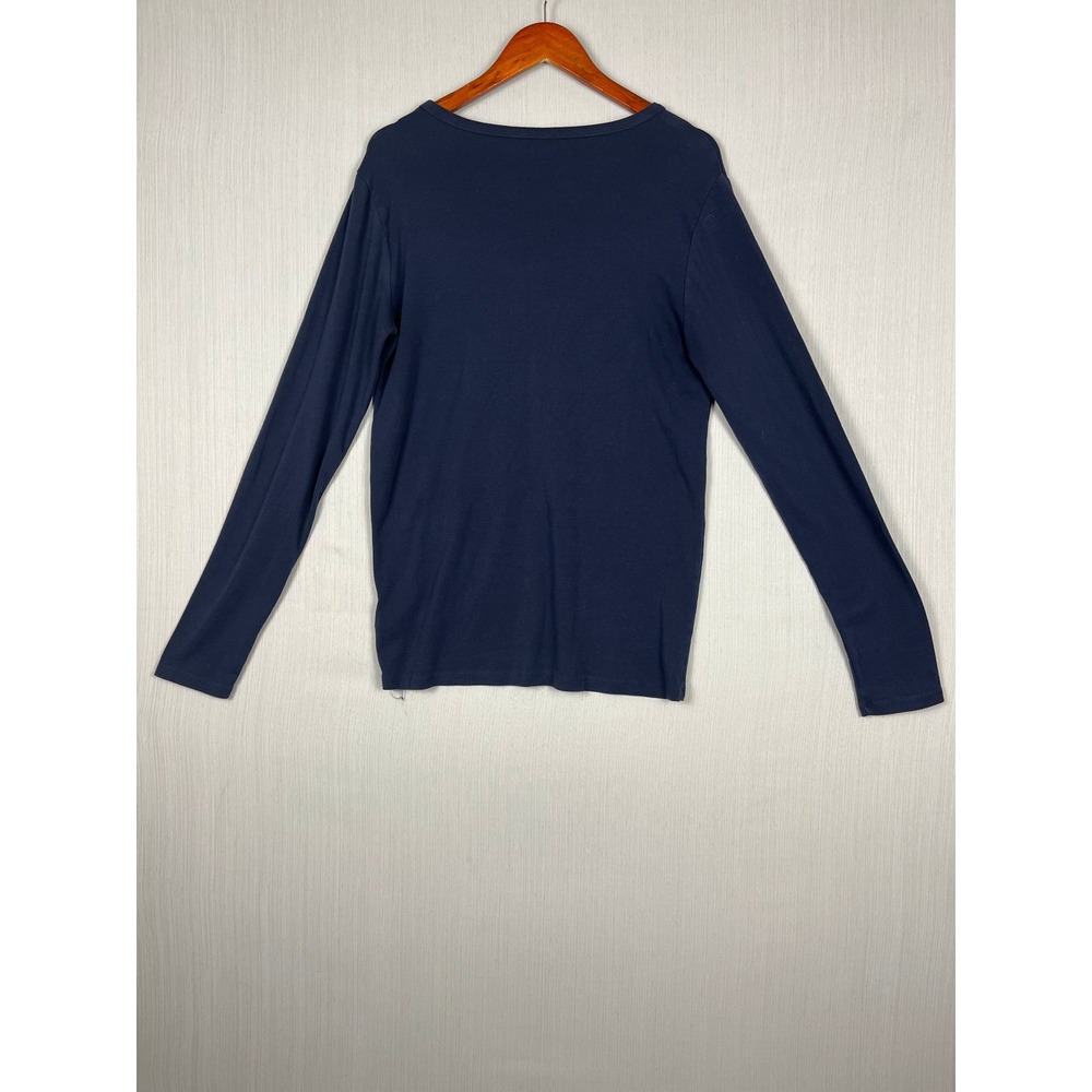 Gap Modern Tee Long Sleeve Womens XL Tall Navy Crew Neck Supima Cotton Minimal - Picture 3 of 9